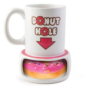 New in box coffee mug with built in donut holder Bigmouth large 20 oz